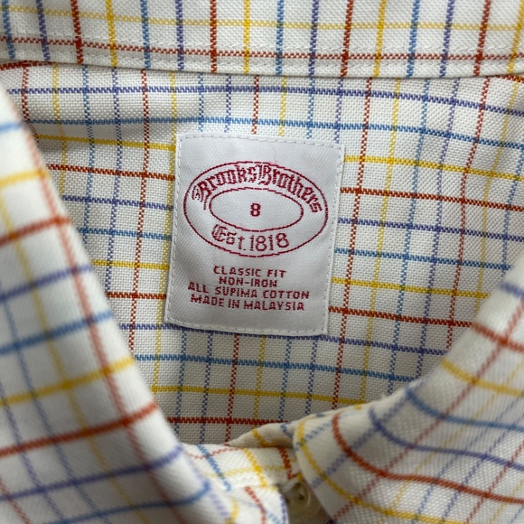 Brooks Brothers 8 Womens Plaid Long Sleeve Button Up Multicolored‎ Plaid Cotton - Picture 3 of 5